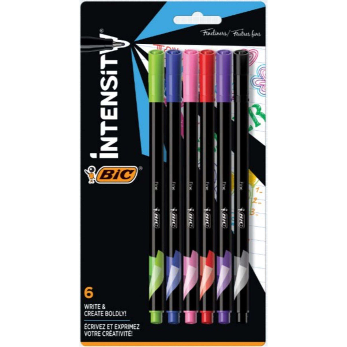 INTEN FINELINER POINT .4MM 6PK