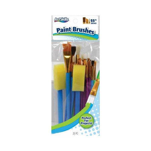 ArtSkills Premium Artist Paint Brush Set for Crafts, Acrylic, Watercolor and Oil, 25Pc