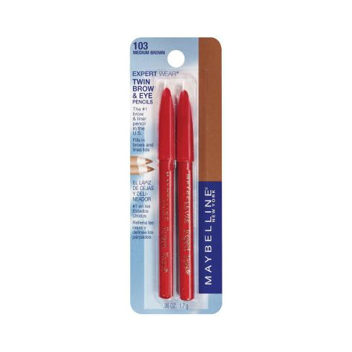 Maybelline Expert Wear Twin Brow & Eye Pencils, 103 Medium Brown