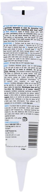 DAP Alex Fast Dry Acrylic Latex Plus Silicone Caulk - White, 5.5 oz-070798114258-LR-357309-5-LR eShop