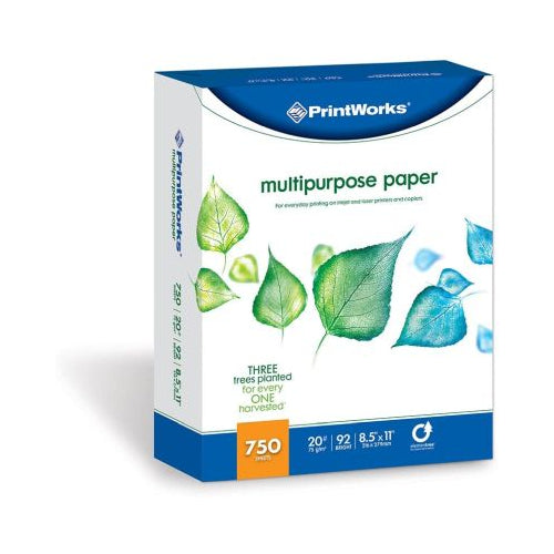 Printworks Multipurpose Paper 20 Pound 92 Bright 8.5x11 Inches (00009), 750 Sheets