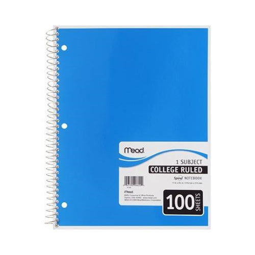 Mead Spiral Notebook, 1 Subject, College Ruled