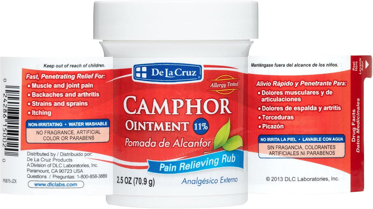 De La Cruz Camphor Ointment Pain Relieving Rub, 2.5 oz-024286150020-LR-224692-2-LR eShop