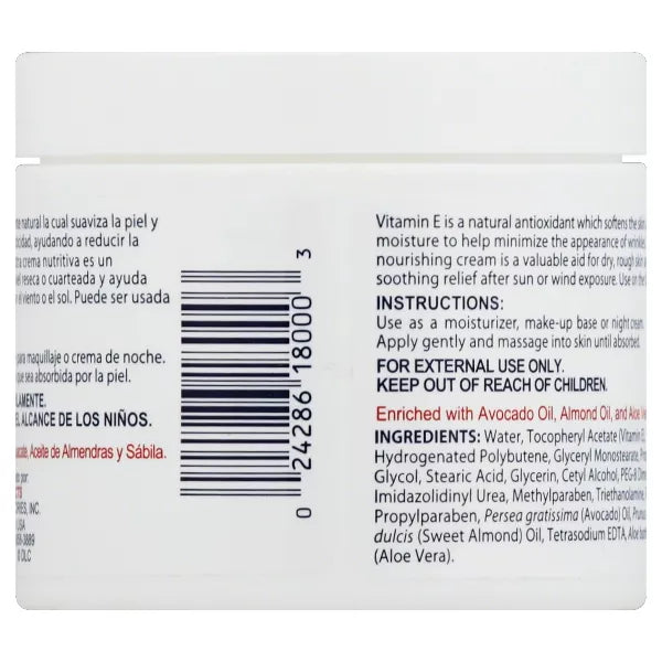 De La Cruz Moisturizing Vitamin E Cream, 4 oz-024286180003-LR-318070-4-LR eShop