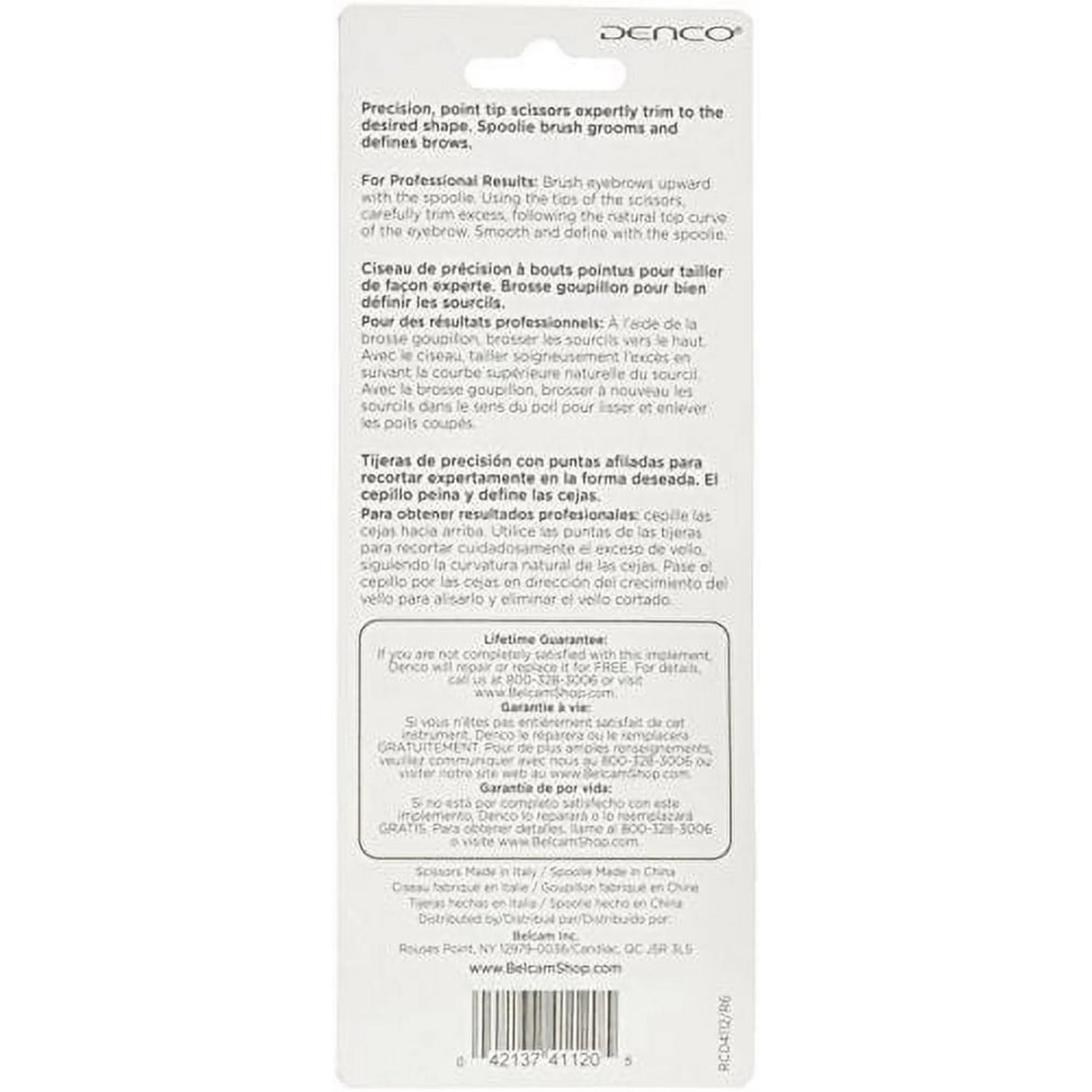 Denco Beautiful Brows Spoolie and Scissors Set-042137411205-LR-363084-3-LR eShop
