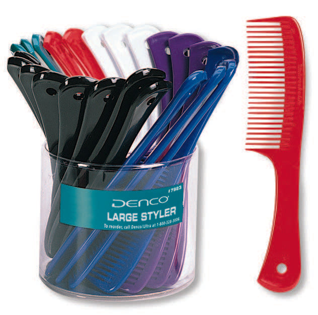 Denco Display Bucket Of Large Styler Combs - Assorted Colors, 24 count-10042137792394-LR-363227-1-LR eShop