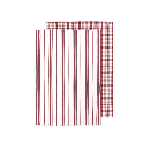 MUkitchen Farmhouse Weave 100% Cotton Kitchen Towels - Cabernet, 19" x 28", 2 Count