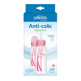 Dr Brown’s Natural Flow Anti-Colic Options Plus Narrow Baby Bottle, 8 oz - Pink, 2 count-072239307809-LR-335669-1-LR eShop
