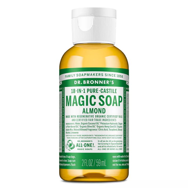 DR. BRONNER'S Magic Pure Castile Liquid Soap - Almond, 2 oz-018787771020-LR-351420-1-LR eShop