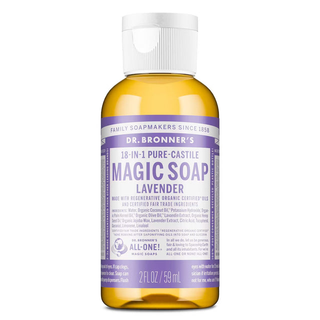 DR. BRONNER'S Magic Pure Castile Liquid Soap - Lavender, 2 oz-018787774021-LR-310920-1-LR eShop