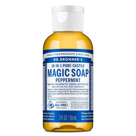 DR. BRONNER'S Magic Pure Castile Liquid Soap - Peppermint, 2 oz-018787775028-LR-351421-1-LR eShop