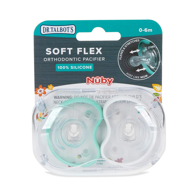 DR. TALBOT'S Soft-Flex Orthodontic Pacifiers, 0-6 months - Aqua and Clear, 2 count-370797800955-LR-355961-1-LR eShop