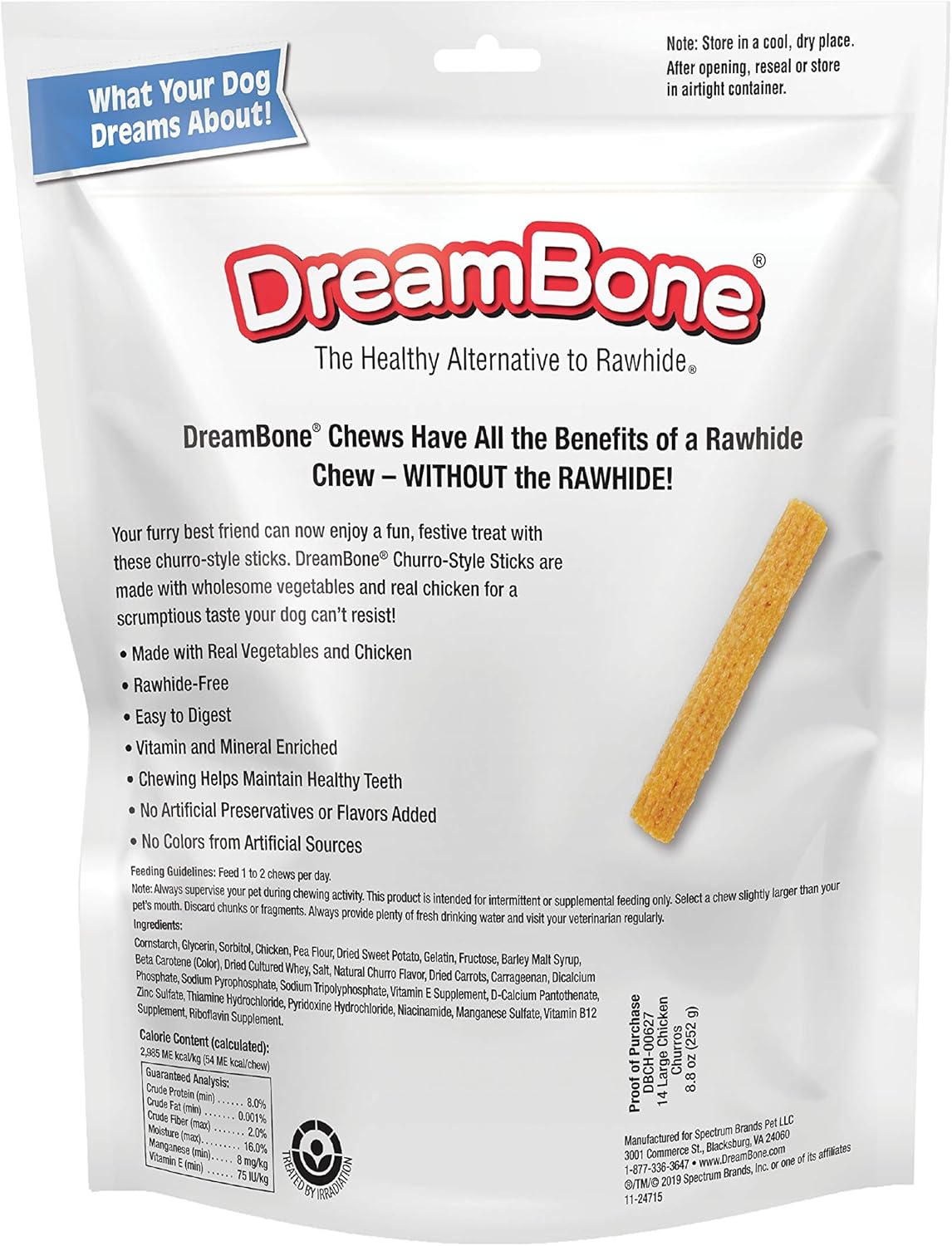 Dreambone Churro-Style Dog Sticks With Chicken, 14 count-892383006270-LR-342331-5-LR eShop