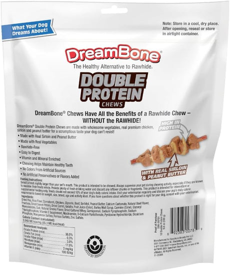 DreamBone Double Protein Chicken, Sirloin & Peanut Butter Dog Chews, 10 count-892383007819-LR-348547-2-LR eShop
