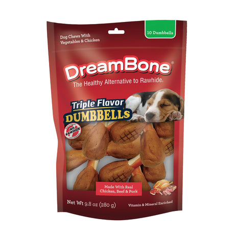 DreamBone Triple Flavor Dumbbells with Chicken, 10 count-892383003323-LR-342330-1-LR eShop