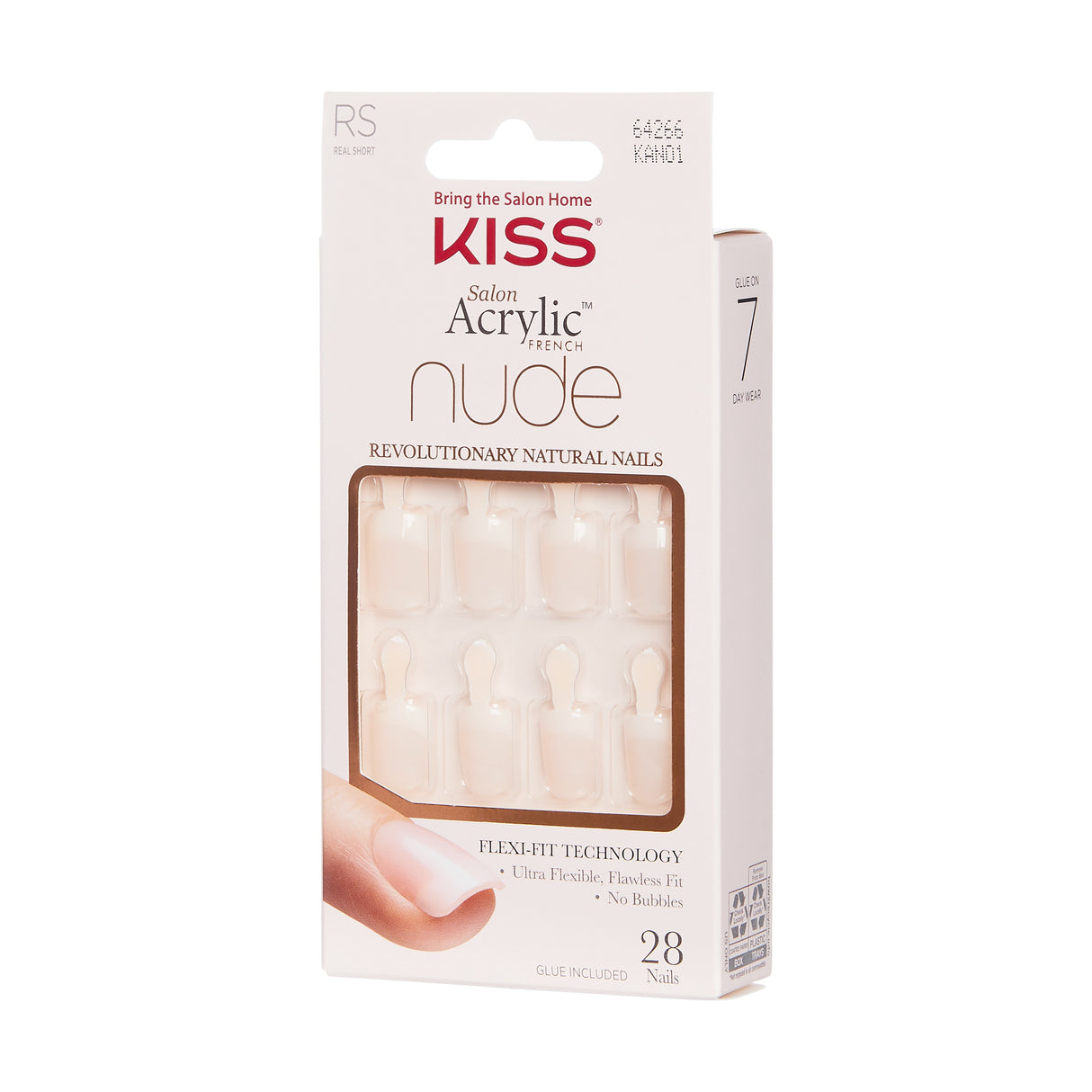 Kiss Salon Acrylic Nude French Nails - Breathtaking, 28-count