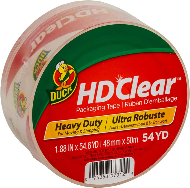 DUCK HD Clear Heavy Duty Packing Tape - Clear, 1.88" x 54.6 yds-075353073124-LR-218711-1-LR eShop