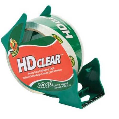 DUCK HD Clear Heavy Duty Packing Tape with Dispenser, 1.88" x 40 yds-075353073377-LR-218713-1-LR eShop