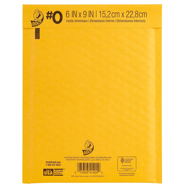 DUCK Kraft Bubble Mailer Size #0 - Manila, 6" x 9"-075353414040-LR-349748-1-LR eShop