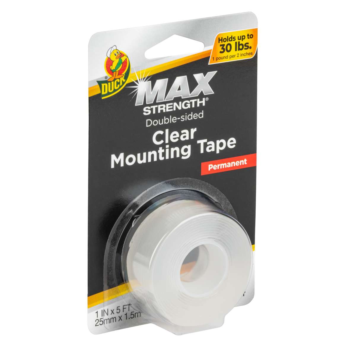 DUCK Max Strength Mounting Tape - Clear, 1" x 5'-075353331552-LR-357283-1-LR eShop
