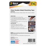 DUCK Max Strength Mounting Tape - Clear, 1" x 5'-075353331552-LR-357283-9-LR eShop