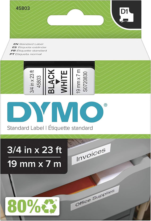 DYMO Authentic Standard D1 Labeling Tape - White-071701458032-LR-297210-1-LR eShop