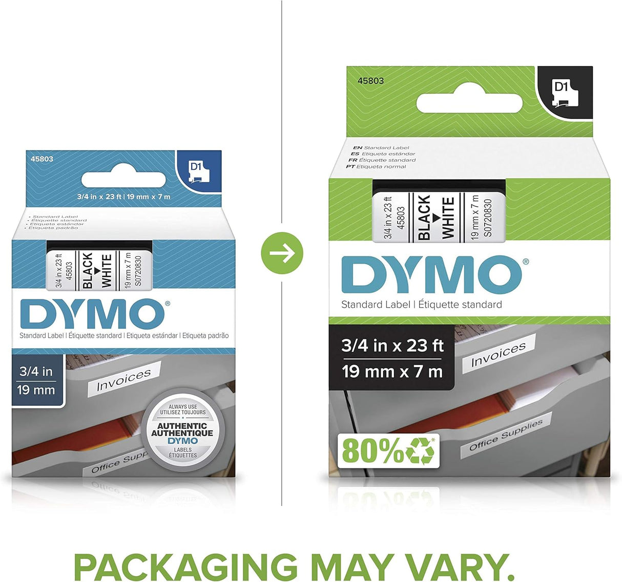 DYMO Authentic Standard D1 Labeling Tape - White-071701458032-LR-297210-3-LR eShop