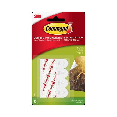 3M Poster Strips with Command Adhesive, 12/Pkg.