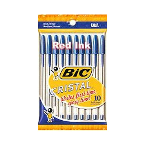 PENS BIC 10 PACK RED