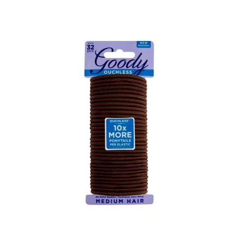 Goody Ouchless Brown Elastic Bonus, 32 CT