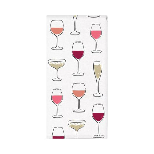 PRINT TOWEL WINE GLASS