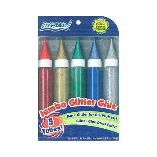 ArtSkills® Kids Washable Jumbo Glitter Glue Pens  5 Colors