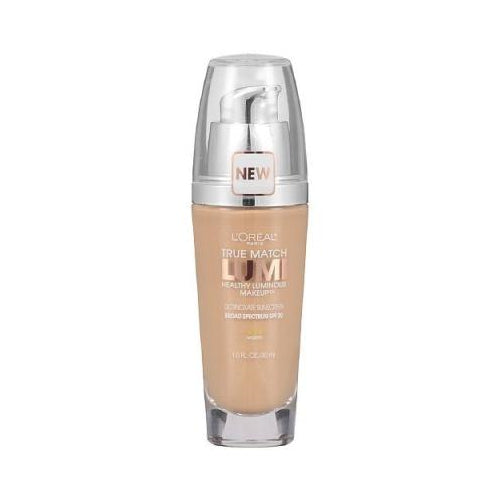 L'Oreal Paris True Match Lumi Healthy Luminous Makeup Medium Coverage, W3 Nude Beige, 1 fl. oz.