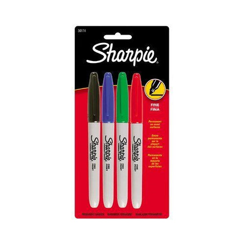 Sharpie Fine Point Permanent Marker, 4 Count