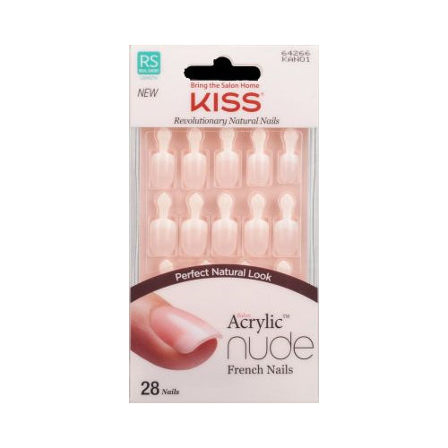 Kiss Salon Acrylic Nude French Nails - Breathtaking, 28-count