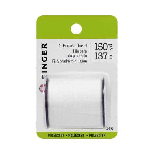 SINGER All-Purpose Sewing Thread, White, 150 yards, 100% Polyester