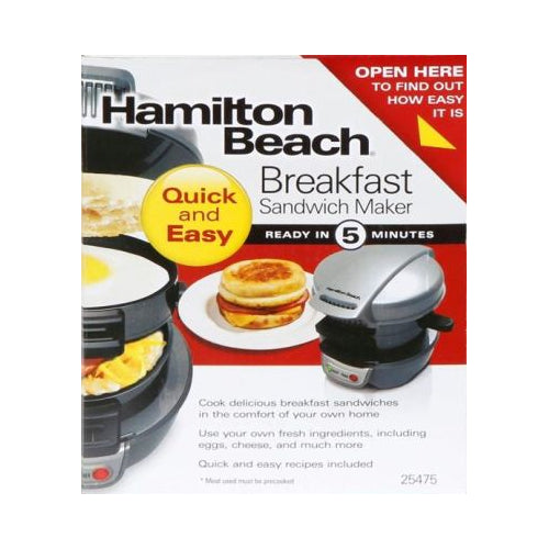 Hamilton Beach® Breakfast Sandwich Maker, SILVER, 25475