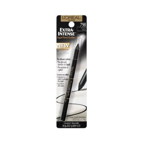 L'Oreal Paris Extra-Intense Pencil Eyeliner, Black, 0.03 oz.