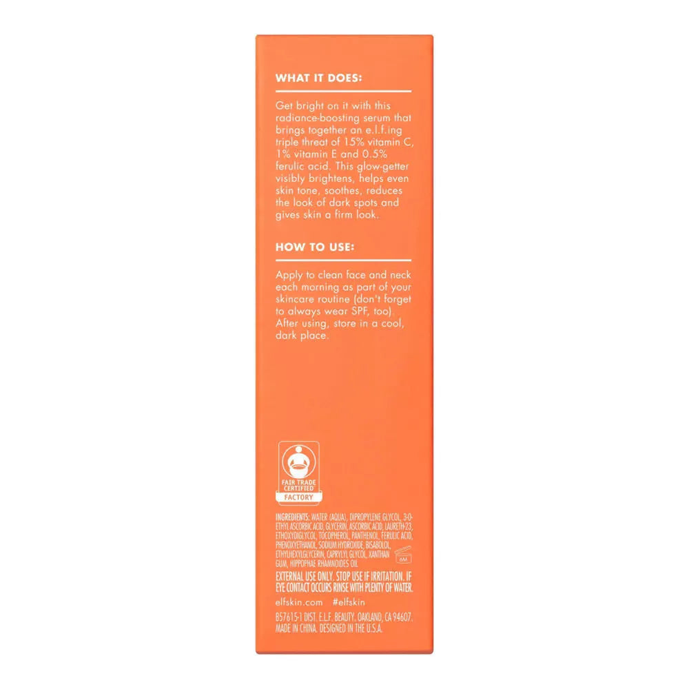 e.l.f. SKIN Bright Icon Vitamin C + E + Ferulic Face Serum, 1 oz-609332576155-LR-360227-14-LR eShop