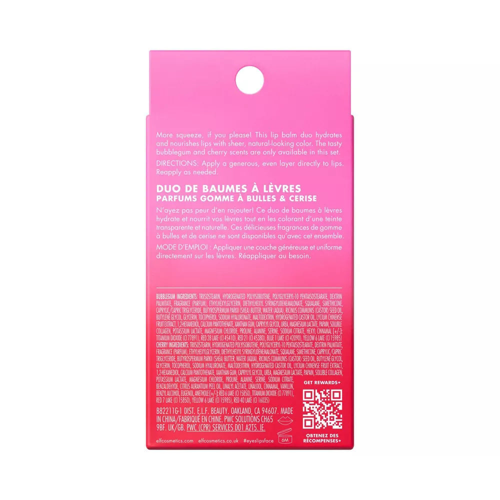 e.l.f. Squeeze Me More Lip Balm Duo - Cherry & Bubblegum-609332822115-LR-360236-10-LR eShop
