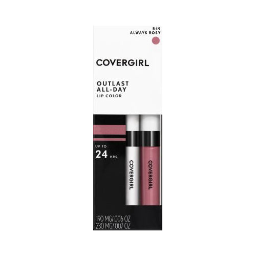 COVERGIRL Outlast All-Day Lip Color With Topcoat, Always Rosy 549, 1.9g 0.06 oz/ 2.3ml 0.07 fl oz