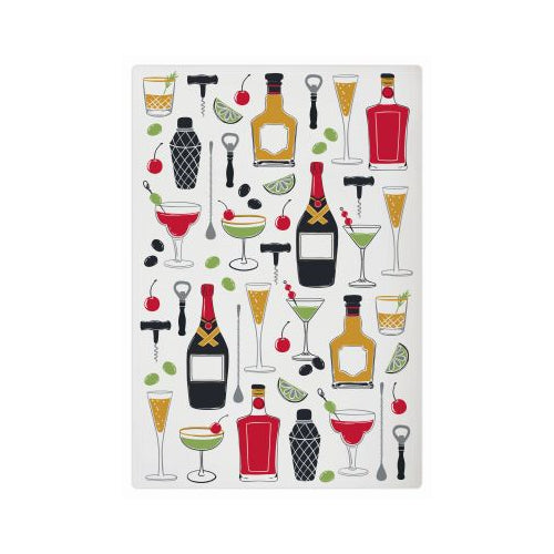 MUkitchen Designer Print 100% Cotton Towel - Cocktails, 20"x30"