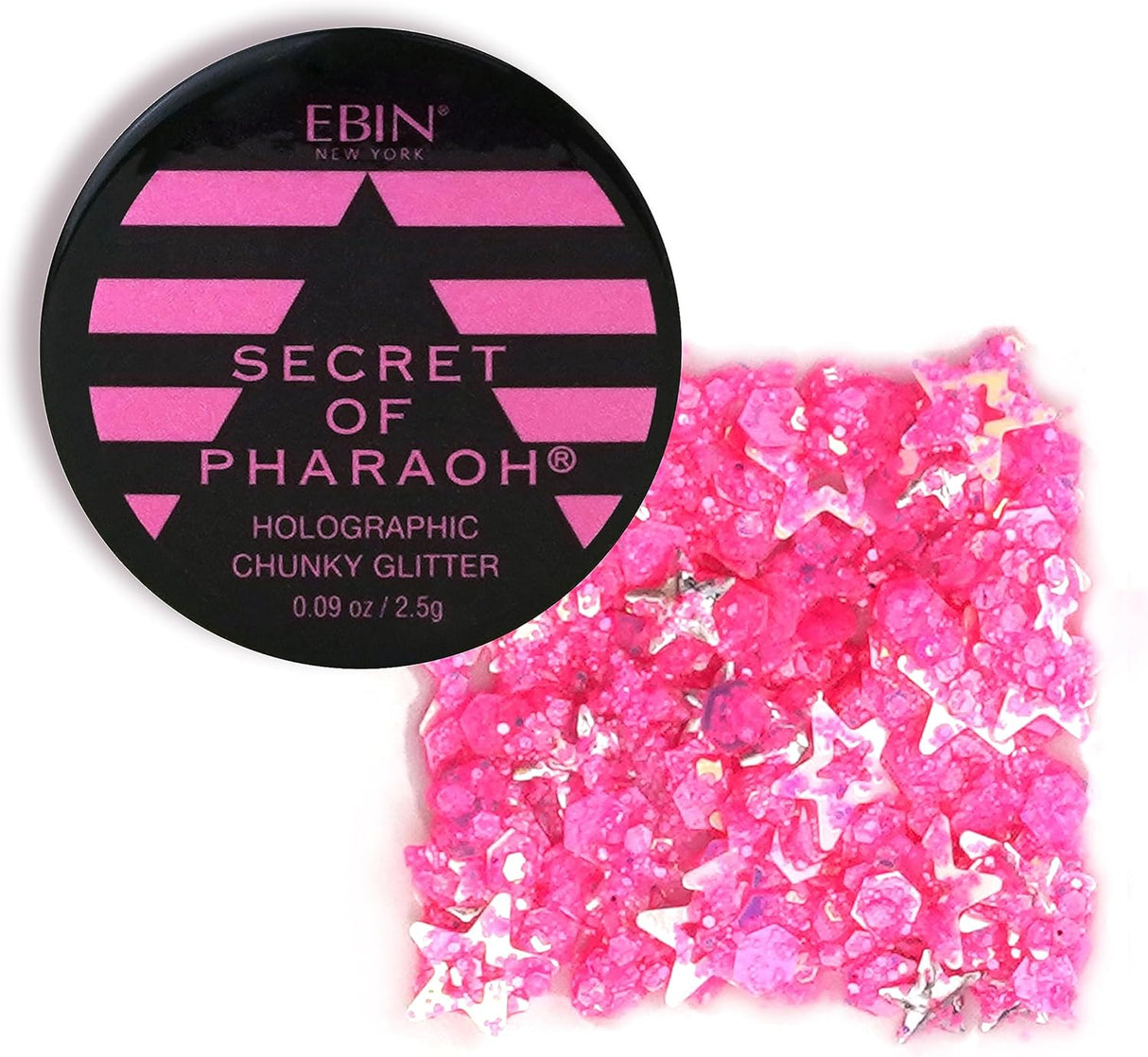 EBIN NEW YORK Secret of Pharaoh Holographic Chunky Glitter - Pink Passion-810122680130-LR-353860-1-LR eShop