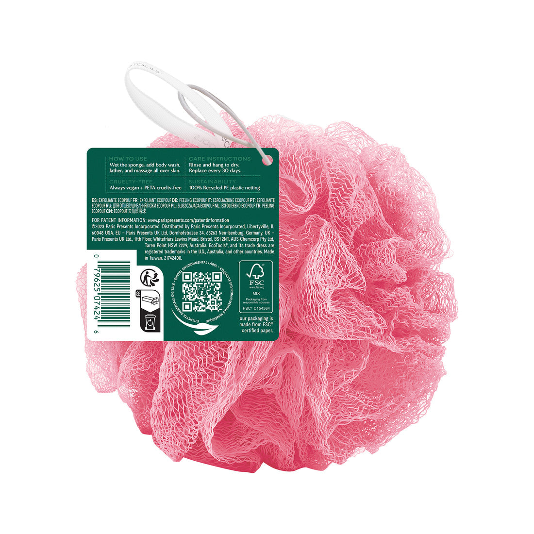 EcoTools Exfoliating EcoPouf Bath Sponge - Assorted Colors-079625074246-LR-357078-6-LR eShop