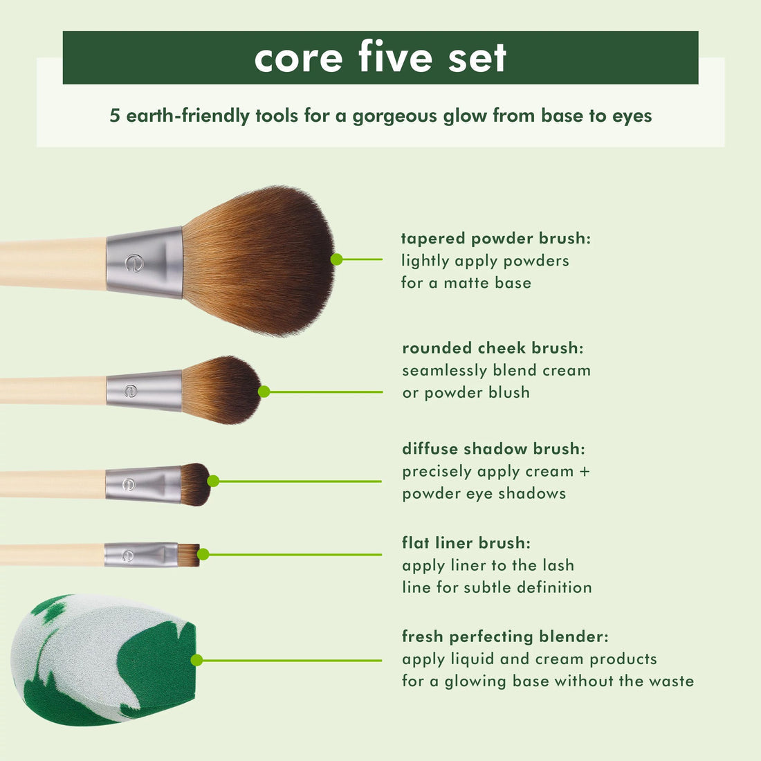 EcoTools The Core Five Make Up Brush and Sponge Set, 5 count-079625438567-LR-351661-7-LR eShop