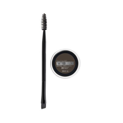 Maybelline TattooStudio Brow Pomade Long Lasting, Buildable, Eyebrow Makeup, Black Brown, 0.106 oz.