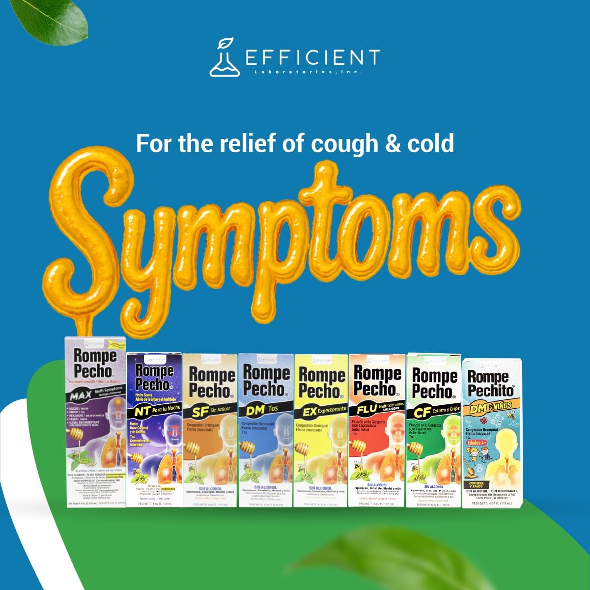 Efficient Laboratories, Inc Rompe Pecho Multi Symptom Flu Relief Liquid, Sugar Free-000856351554-LR-355688-5-LR eShop