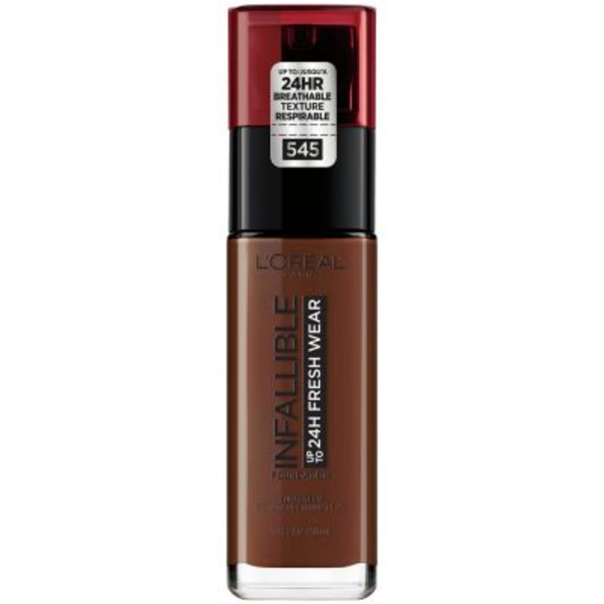 L'Oreal Paris Infallible 24 Hour Fresh Wear Foundation, Lightweight, Ebony, 1 oz.