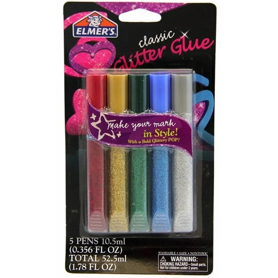 ELMER'S 3D Glitter Paint Pen Set - Classic Colors, 5 count-026000006422-LR-116931-1-LR eShop