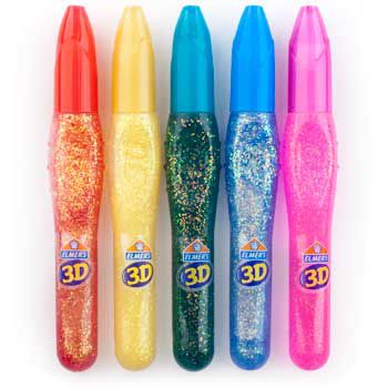 ELMER'S 3D Glitter Paint Pen Set - Classic Colors, 5 count-026000006422-LR-116931-2-LR eShop